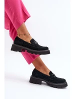 Masivní dámské boty z semiše černé model 21655412 - VINCEZA