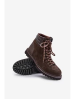 Semišové Zateplené Boty Trapery Pánské Big Star model 21669658 Hnědé - Big Star Shoes Semišové Zateplené Boty Trapery Pánské Big Star model 21669658 Hnědé - Big Star Shoes