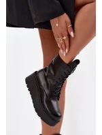 Kožené dámské obuv s ozdobou zateplené černé model 21713770 - Boto Kožené dámské obuv s ozdobou zateplené černé model 21713770 - Boto