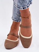 Ploché baleríny z síťovaného materiálu světle hnědé Zelisa