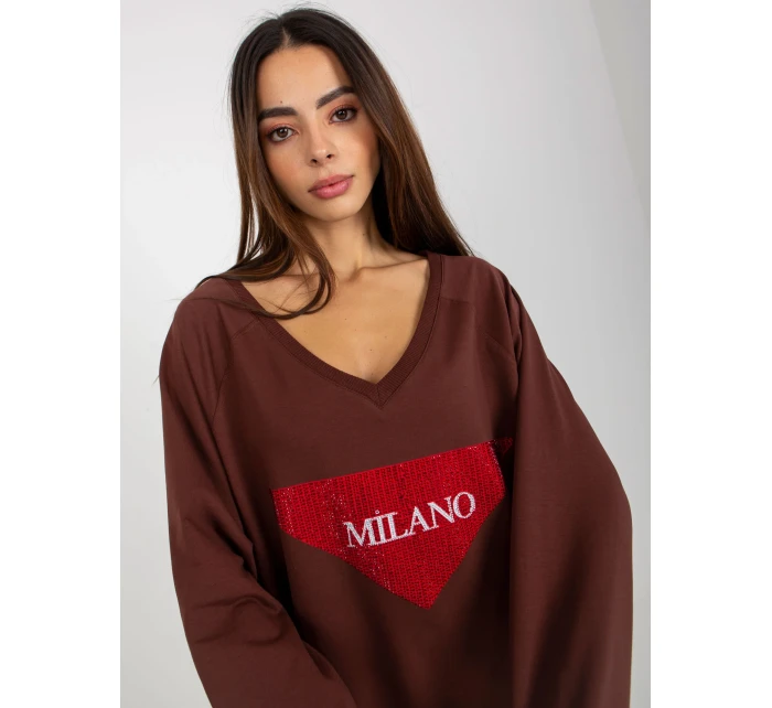 Mikina VI BL 3113.73P tmavě hnědá