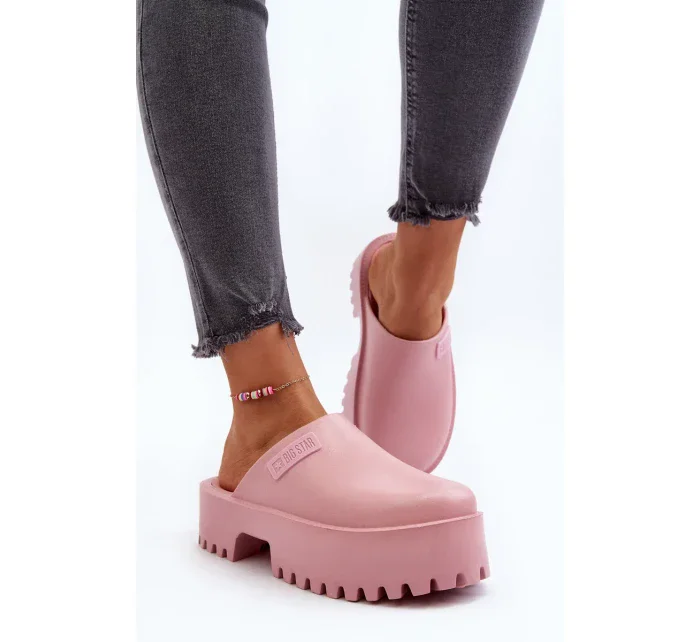 Dámské pantofle na platformě Big Star - růžové Dámské pantofle na platformě Big Star - růžové