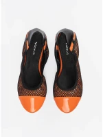 Originální dámské  baleríny oranžové bez podpatku