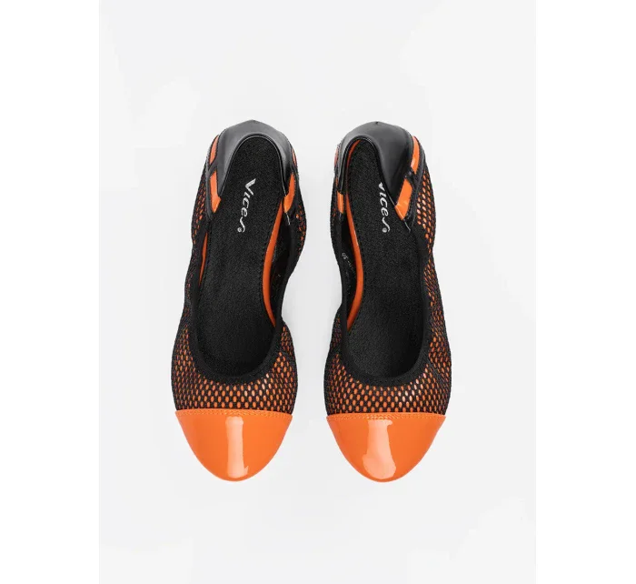 Originální dámské  baleríny oranžové bez podpatku