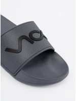 Klasické šedo-stříbrné dámské nazouváky na plochém podpatku Klasické šedo-stříbrné dámské nazouváky na plochém podpatku