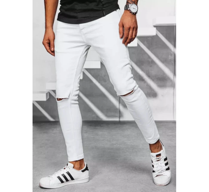 Pánské bílé džínové kalhoty FashionStreet UX3922
