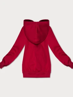Červená dámská rozepínací mikina s kapucí model 21395756 - S'WEST