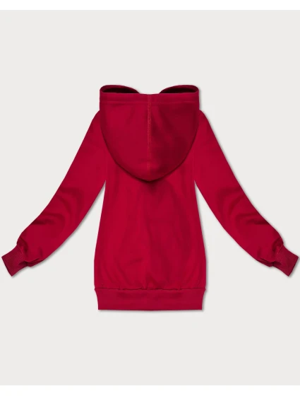 Červená dámská rozepínací mikina s kapucí model 21395756 - S'WEST