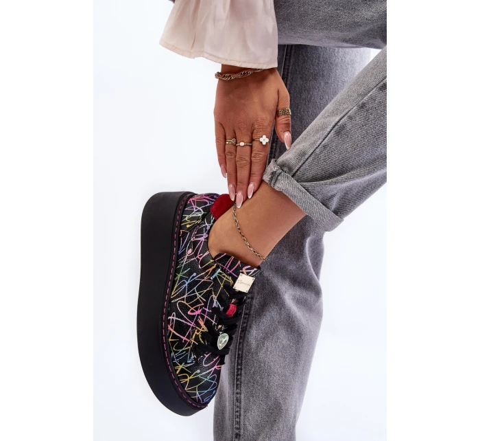 Kožené sportovní boty na platformě Maciejka 06191-39 Multikolor