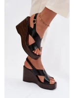 Dámské sandály z eko kůže na platformě Černé model 21937460 - Boto