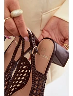 Dámské sandály na podpatku čokoládové model 22095121 - Boto