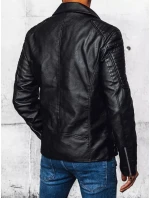 Pánská kožená bunda černá Dstreet TX4384