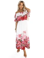 Dlouhé letní španělské šaty s červeným květinovým model 21176213 - numoco basic