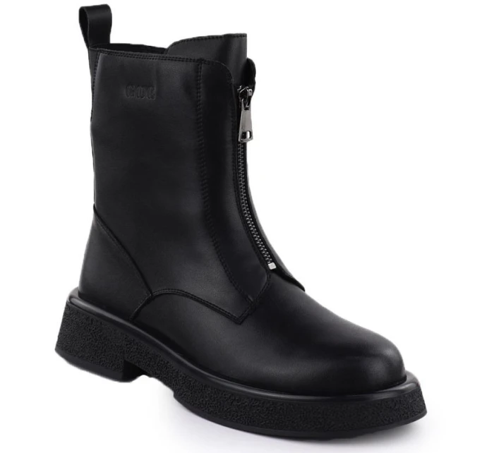 Dámské kožené boty Goe černé SS2N4145 Dámské kožené boty Goe černé SS2N4145