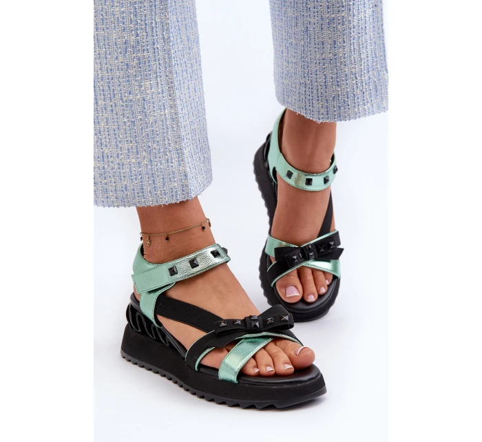 Dámské Sandály S Mašlí D&A CR956 Zelené