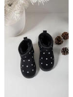 Dětské sněhule s květinami černé Gracina Dětské sněhule s květinami černé Gracina