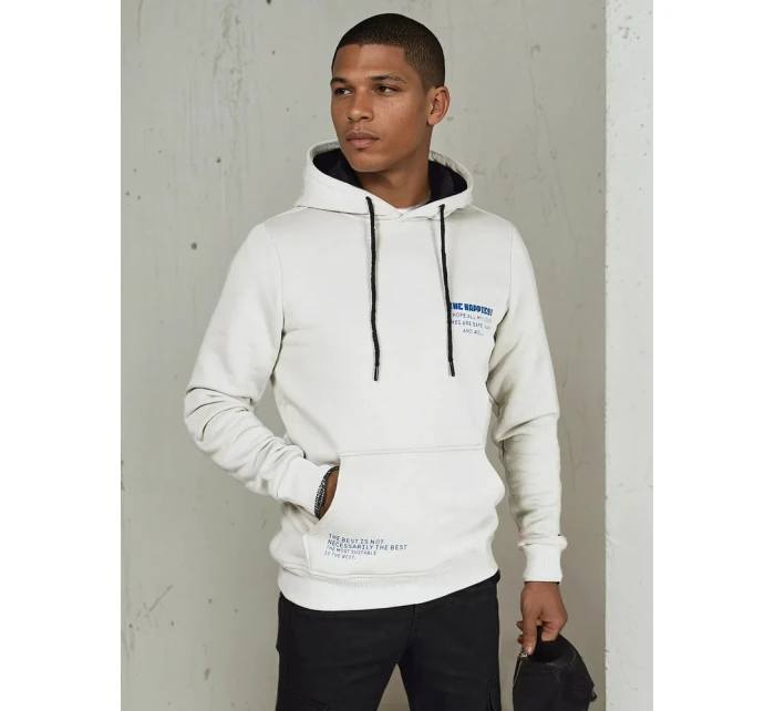 Pánská mikina s kapucí světle šedá model 21976042 - Dstreet Pánská mikina s kapucí světle šedá model 21976042 - Dstreet