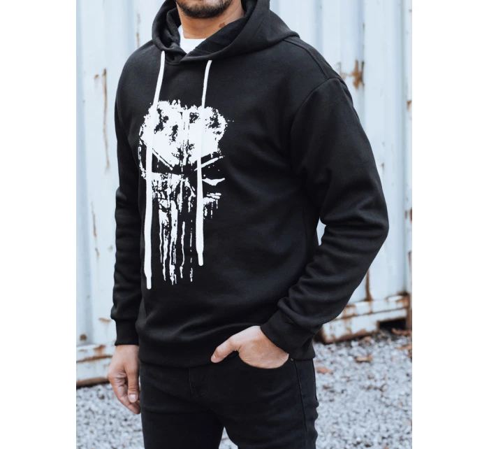 Pánská zateplená mikina s potiskem černá FashionStreet BX5927 Pánská zateplená mikina s potiskem černá FashionStreet BX5927