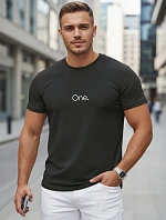 Pánské bavlněné tričko s potiskem černé FashionStreet NX5125R