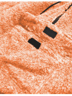 Oranžová melanžová plyšová dámská mikina (HH008-48)