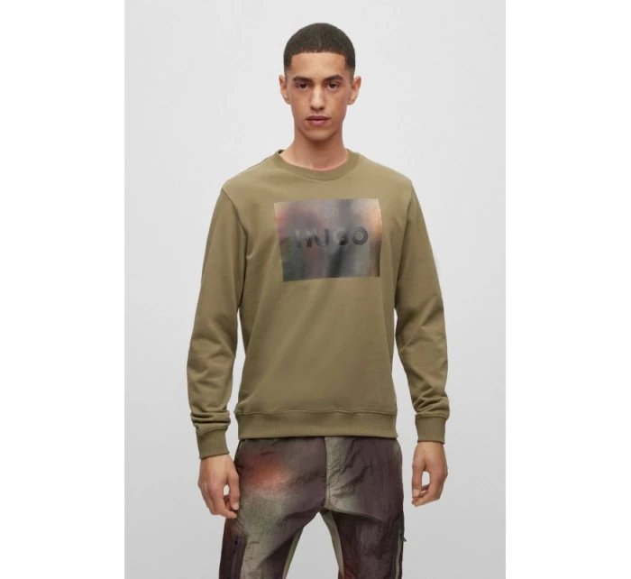 Boss pánská bavlněná pletená mikina s potiskem zelená model 21462231 pánské - Hugo