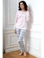 Italská móda Glamour s dlouhým rukávem barva:růžová/potisk