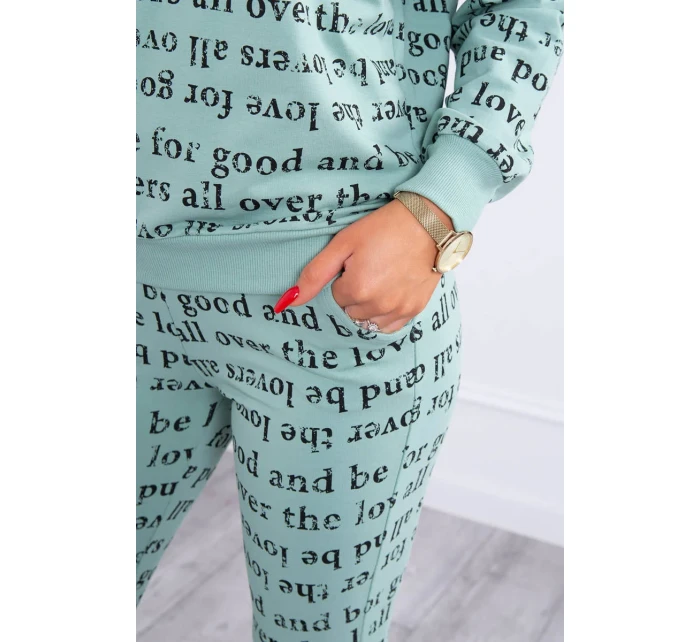 Tištěná sada tmavě mátová Tištěná sada tmavě mátová