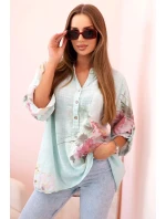 Dámská blůza z bavlny s květinovým vzorem a knoflíky mincovna Dámská blůza z bavlny s květinovým vzorem a knoflíky mincovna