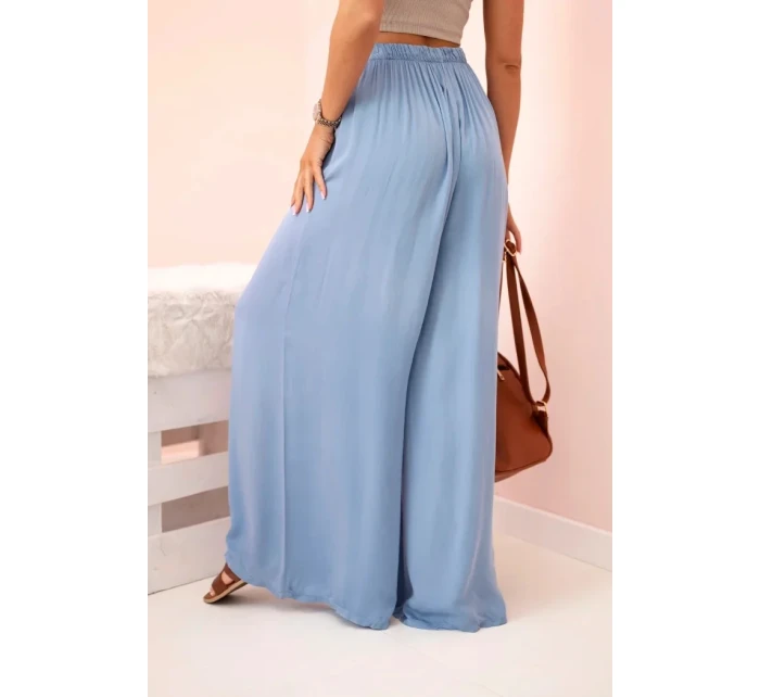 Široké dámské viskózové kalhoty s elastickým pasem z model 21117193 - K-Fashion