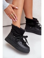 Dámské Sněhule Na Platformě Zateplené Kožíškem Černé Aziara Dámské Sněhule Na Platformě Zateplené Kožíškem Černé Aziara