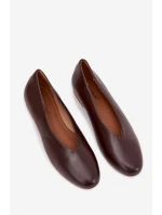 Dámské baleríny z eko kůže na plochém podpatku hnědé model 21710660 - Boto Dámské baleríny z eko kůže na plochém podpatku hnědé model 21710660 - Boto