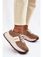 Dámské tenisky na platformě z přírodního semiše tmavě béžové Rosinae Dámské tenisky na platformě z přírodního semiše tmavě béžové Rosinae