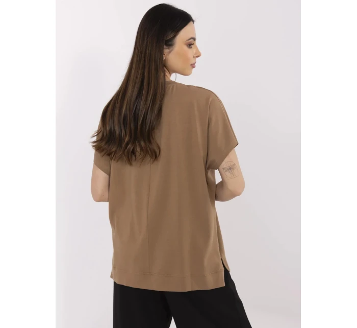 Bluzka CLM BZ model 21094580 jasny brązowy - FPrice Bluzka CLM BZ model 21094580 jasny brązowy - FPrice