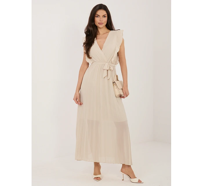 Sukienka IT SK model 22076862 beżowy - FPrice Sukienka IT SK model 22076862 beżowy - FPrice