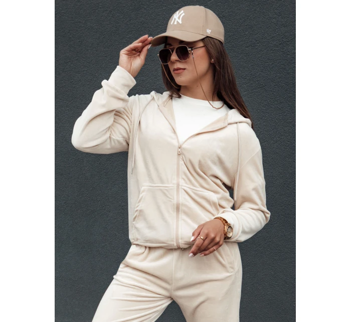 Dámský velurový komplet ecru Dstreet model 21978677 - FashionStreet