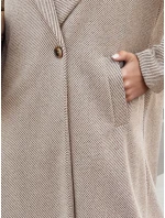 Dámský oversize kabát dlouhý světle hnědý model 21982234 - Dstreet