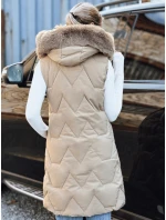 Dámská prošívaná béžová vesta Dstreet model 21993342 - FashionStreet