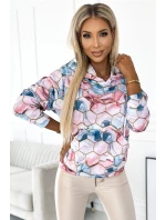 Dámská klokaní mikina s kapucí, zlatými a s  vzorem model 18899071 - numoco