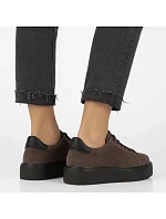 Dámské kožené sportovní polobotky na platformě, hnědé, Filippo DP6119 Dámské kožené sportovní polobotky na platformě, hnědé, Filippo DP6119
