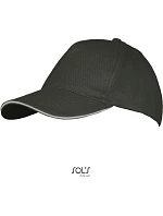SOL'S Long Beach 5 panelová sandwich kšiltovka 25.0594 dark grey/light grey