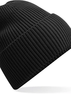Beechfield B 384R Dlouhá pletená čepice s manžetou 53.384R black