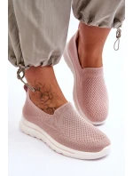 Dámské textilní nazouvací tenisky Růžové model 21618178 - EVENTO Dámské textilní nazouvací tenisky Růžové model 21618178 - EVENTO