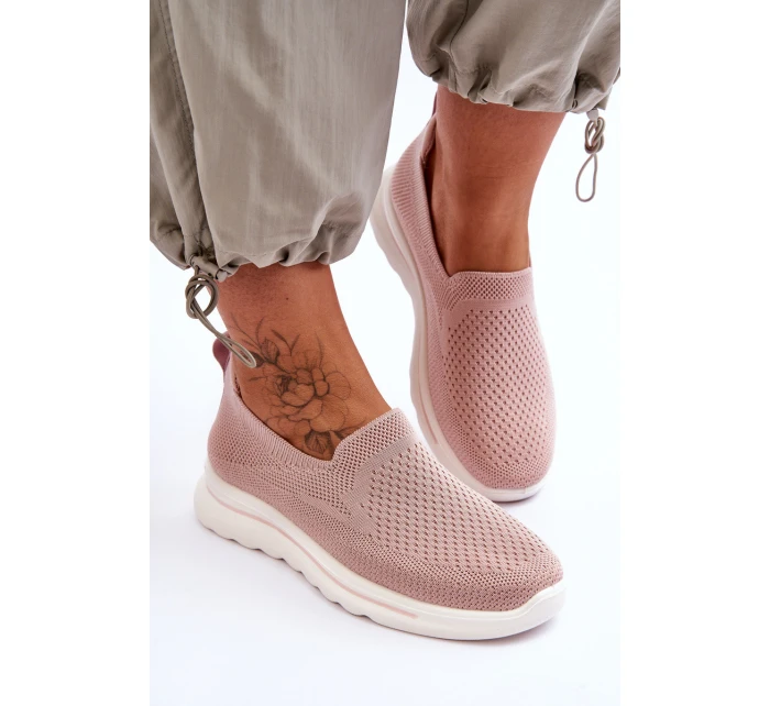 Dámské textilní nazouvací tenisky Růžové model 21618178 - EVENTO Dámské textilní nazouvací tenisky Růžové model 21618178 - EVENTO