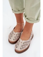 Dámské krajkové baleríny z přírodní kůže Sergio Leone SP-006 šedé