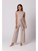 B256 Kombinéza bez rukávů s kapsami - béžová