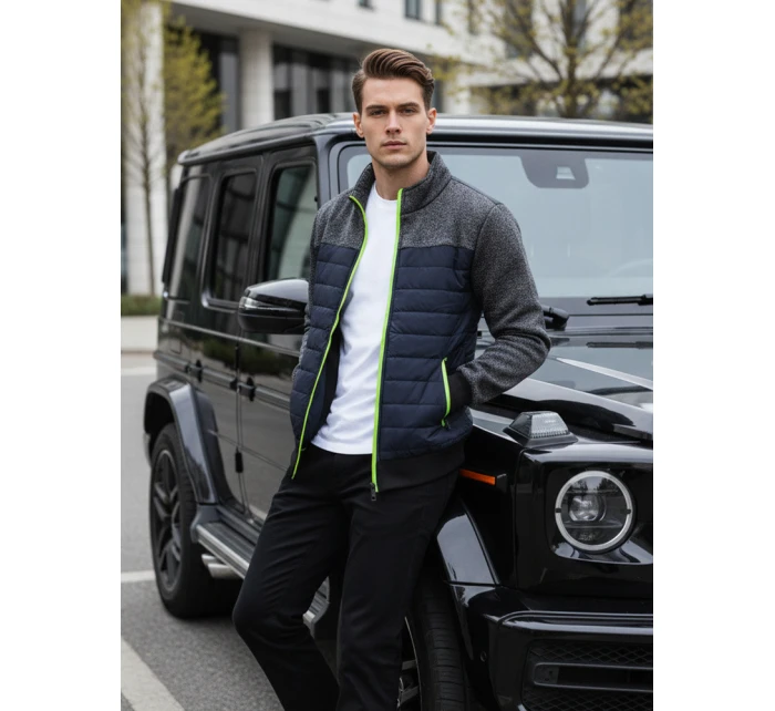 Kurtka męska przejściowa pikowana granatowa model 22013986 - FashionStreet