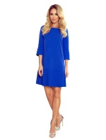 LUCY - Pohodlné plisované dámské šaty v chrpové barvě 228-8