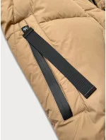 Dámská zimní bunda ve velbloudí barvě v délce ke kolenům model 21248939 - J.STYLE