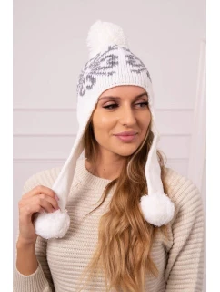 Dámská klapka na uši bílá model 21798593 - K-Fashion