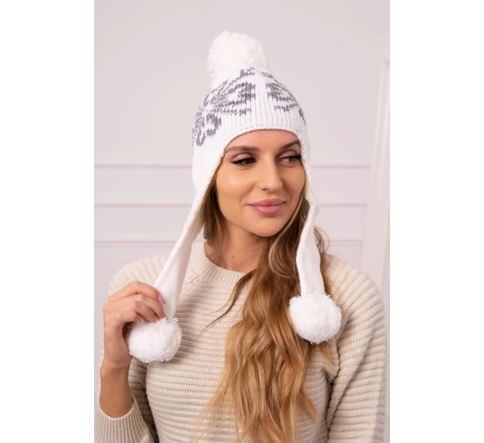 Dámská klapka na uši bílá model 21798593 - K-Fashion Dámská klapka na uši bílá model 21798593 - K-Fashion